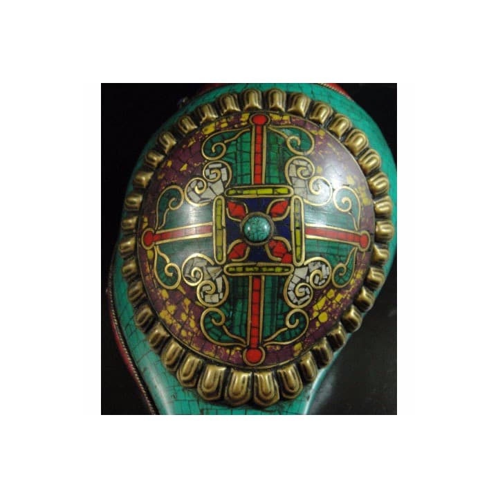 ◇チベット密教法具 法螺貝（シャンカ）羯磨（カツマ） M3