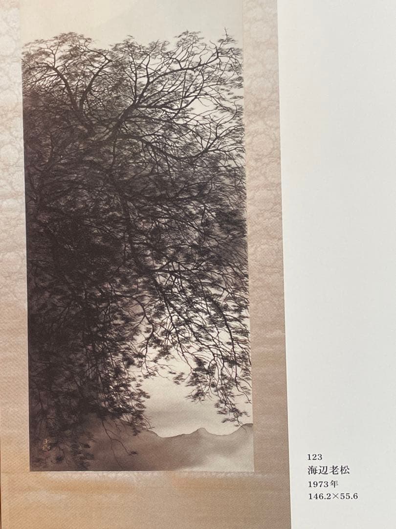 模写　船田玉樹　松海図 色紙(検索＝速水御舟 小林古径 堂本印象 不染鉄 肉筆)