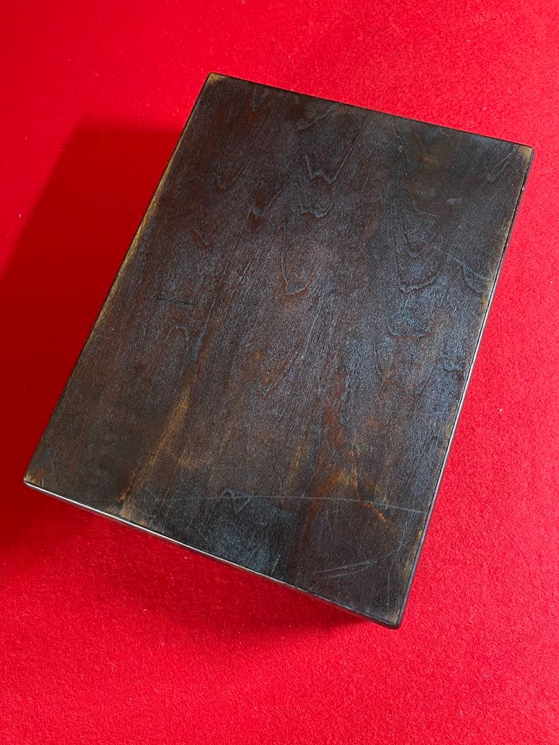 【墨研】yoshi⑨◆紫檀葡萄玉杢硯箱◆時代物◆文房四宝 文人趣味 文箱