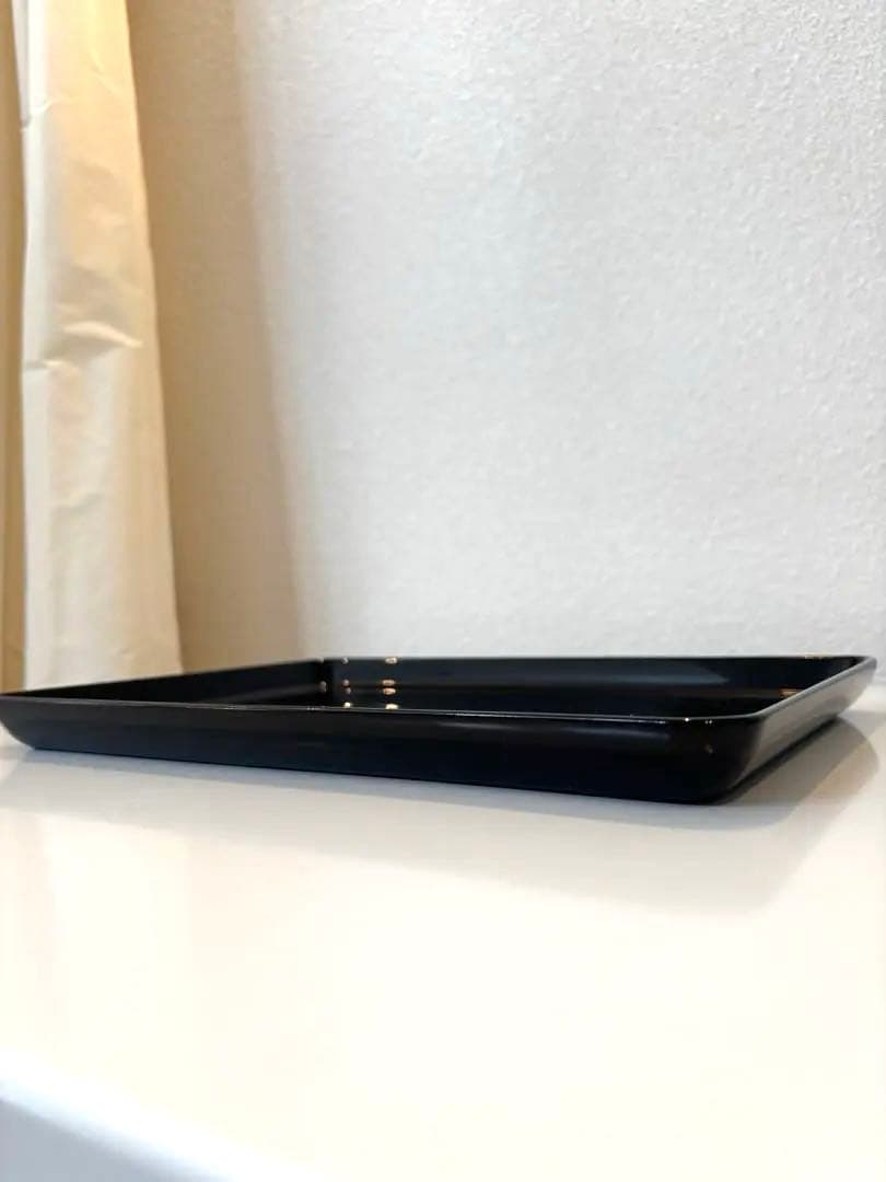 [未使用]越前塗り　木製　本漆塗り　進物盆　祝儀盆　長方形