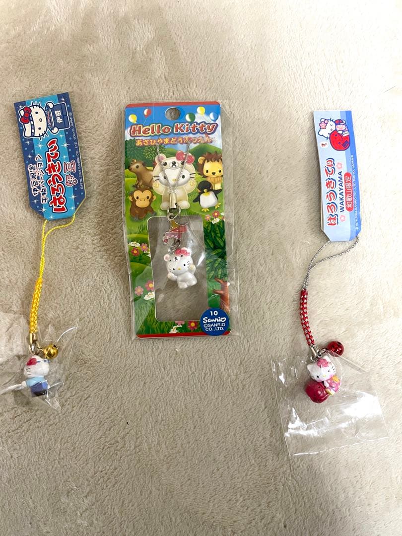 ハローキティ ストラップ 6個セット　ANA 旭山動物園