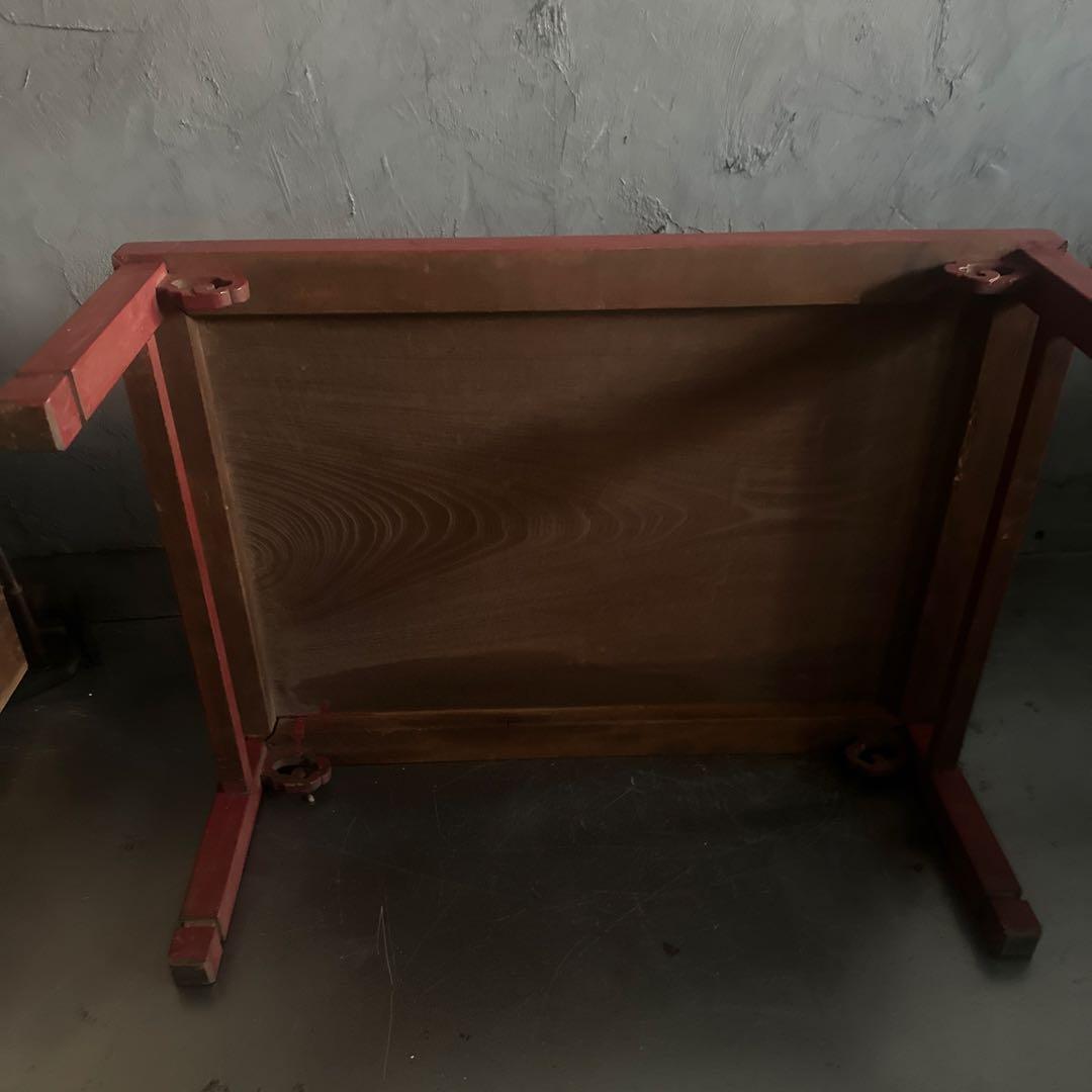 ヴィンテージ 赤い木製座卓 花台かもしれません