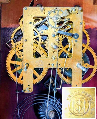 〈完動・美品〉鶴巻時計店英工舎　大正浪漫宮型ゼンマイ振り子時計 　古時計