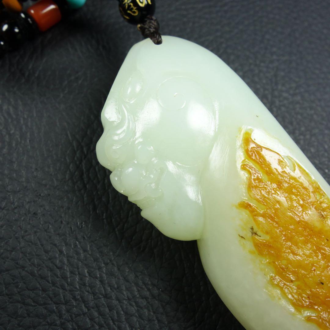 本玉 貴重な新疆産和田玉 天然石 極細工 中国玉彫刻 霊獣 鑑賞根付