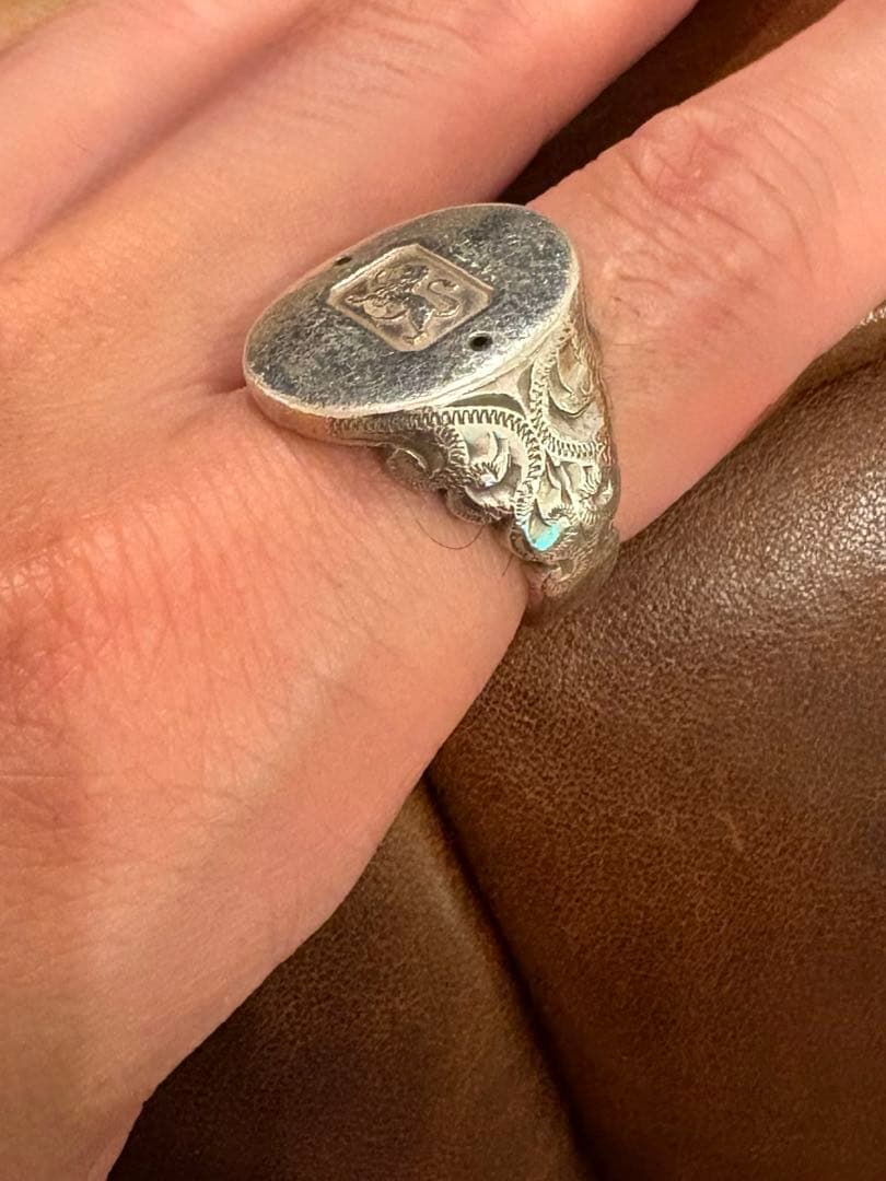 Rust made in England リング　ブラックダイヤ　シルバー925