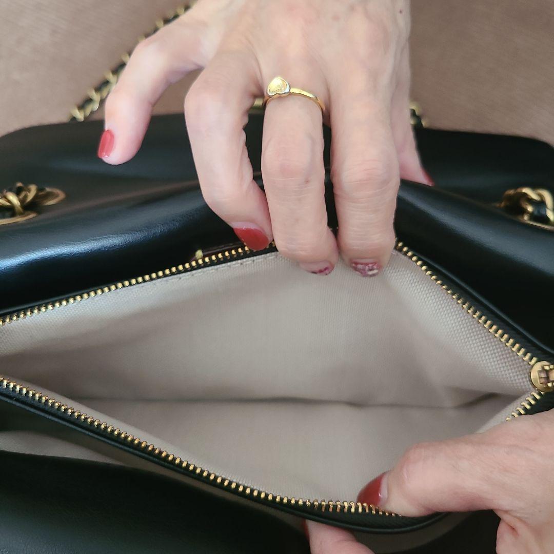 COACH タビー ブラック キルティング ショルダーバッグ、