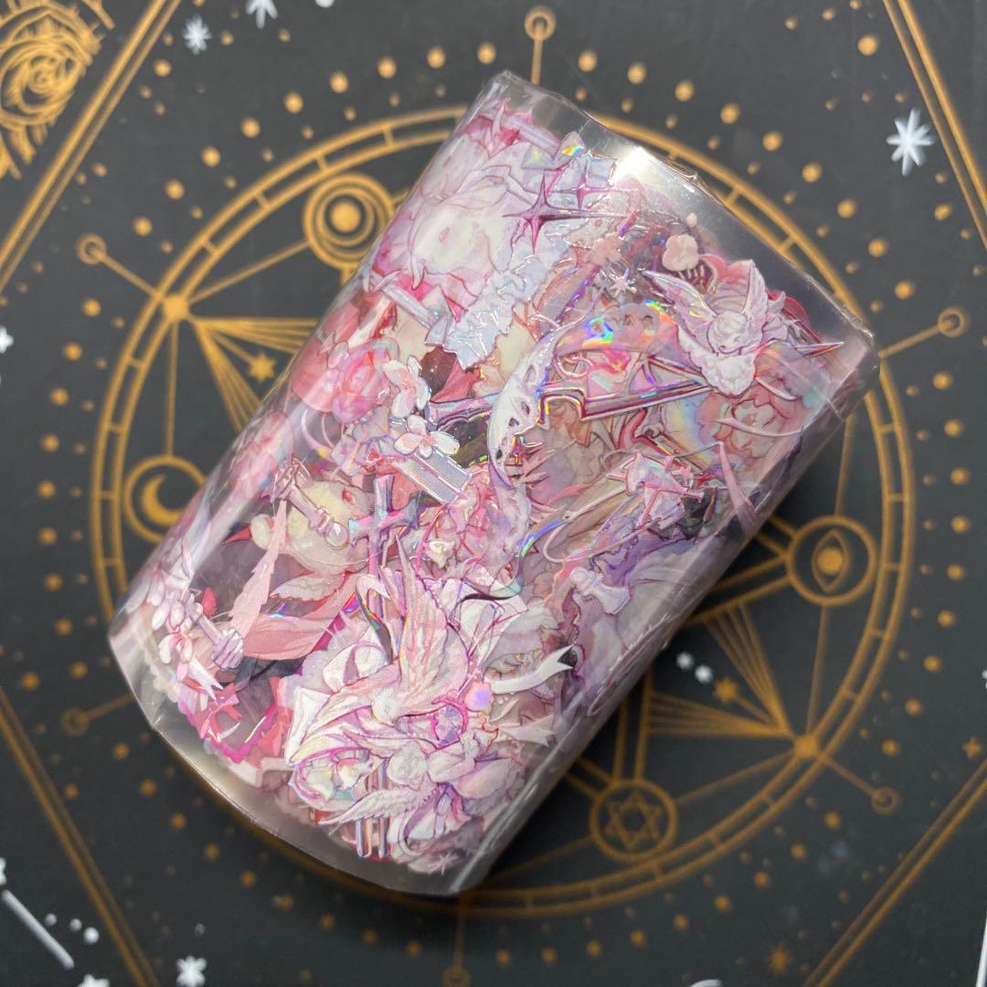 T】海外 10m巻 貝殻光/銀マスキングテープ 人物系 女の子/男の子