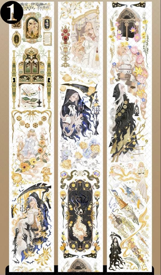 T】海外 10m巻 貝殻光/銀マスキングテープ 人物系 女の子/男の子