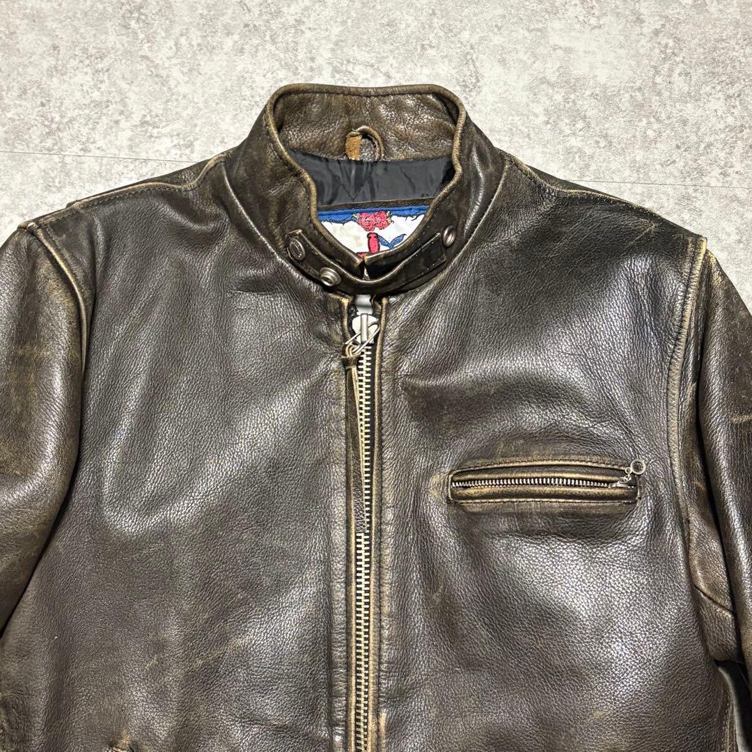 エイジング】シングルライダース M レザージャケット ブルゾン 【36】