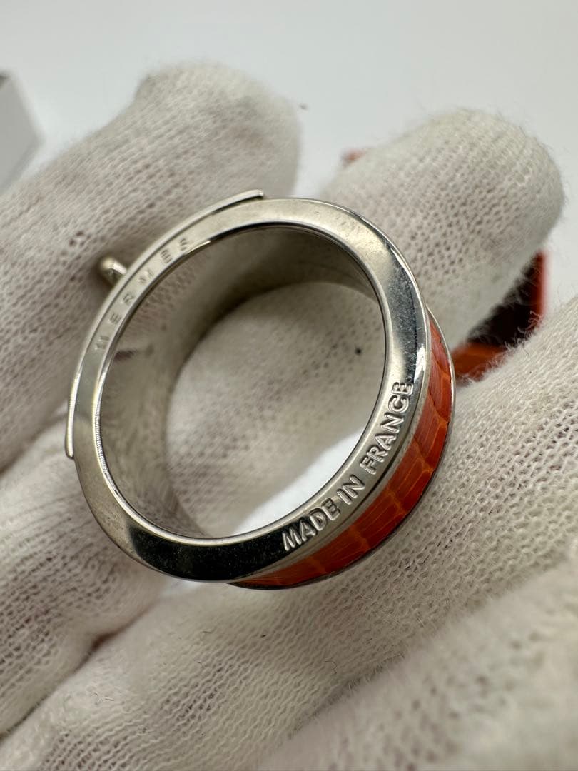 処分値下げ　HERMES オレンジ ロック付きリング
