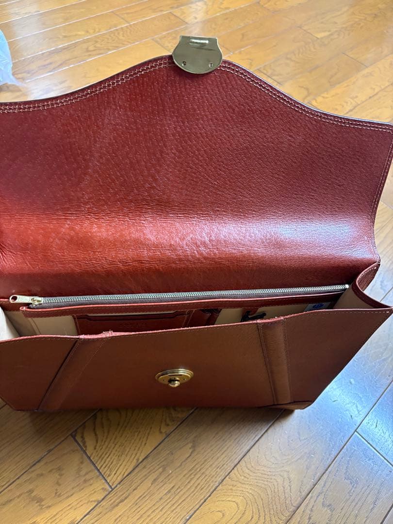 TAKEO KIKUCHI ダレスバッグ　オールレザー　ブラウン　ブリーフケース