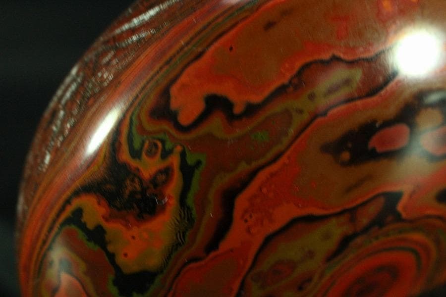 色漆 堆朱 筆洗 匙 台付 文房具(K-LC953)