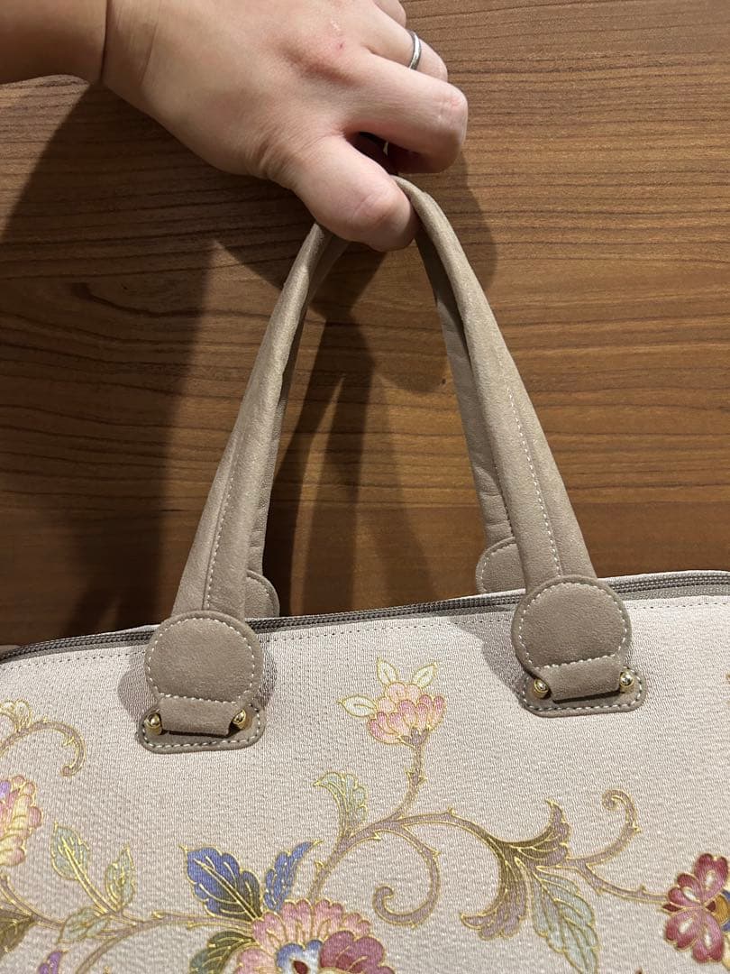 和装バッグ 美品 逸品 OKAJIMA 共箱付　象 花唐草 金彩 正絹 和装小物