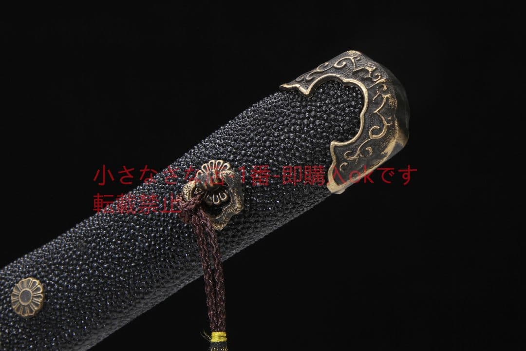 黒檀木魚皮柄小唐横刀T 10焼刃 古兵器 武具 刀装具 日本刀 模造刀 居合刀