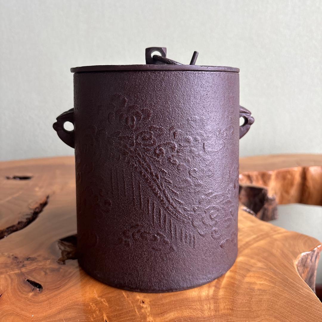 雲龍窯 高橋敬典造 茶道用釡 釜かん付き 茶道具 共箱 人間国宝】