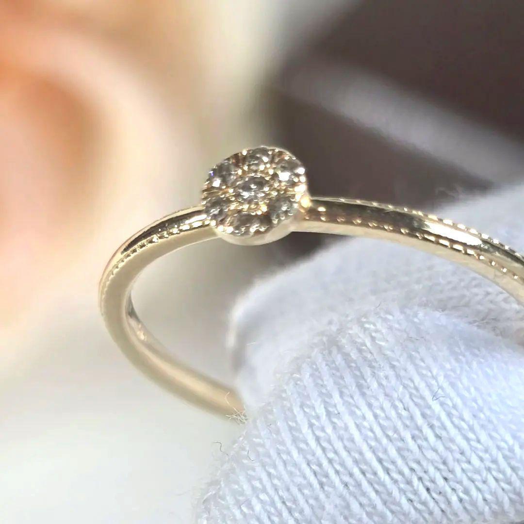 agete　アガット　K10　ダイヤモンドリング シャンデリア 12.５号