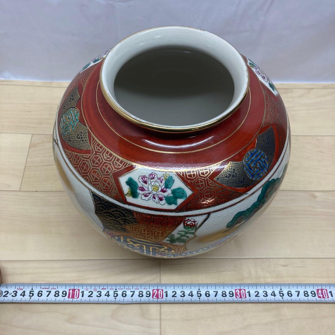 九谷焼壺九谷焼/泰幸手描き壺花瓶鉢