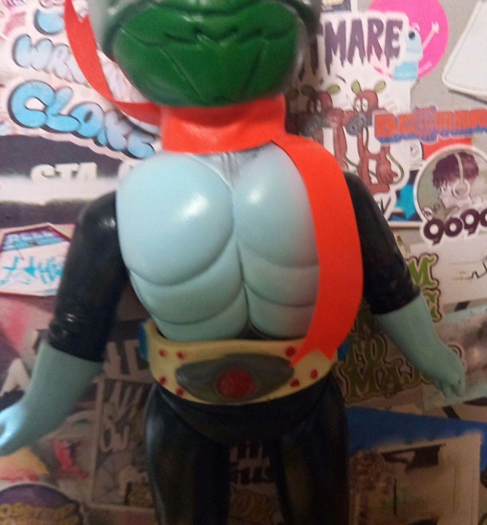 仮面ライダーソフビ 当時物 スタンダード✨面とれ✨昭和レトロ✨比較的美品✨一本線