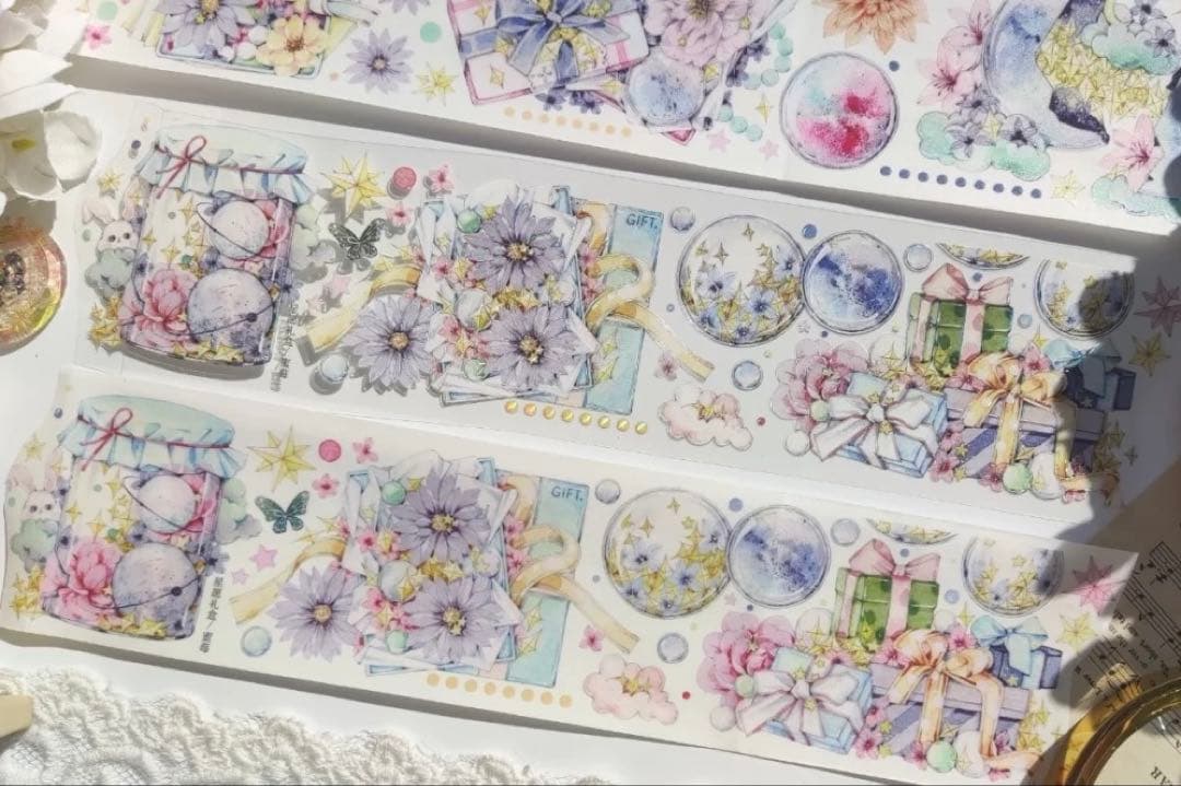 海外マスキングテープ巻売り プレゼントと花 装飾マスキングテープ