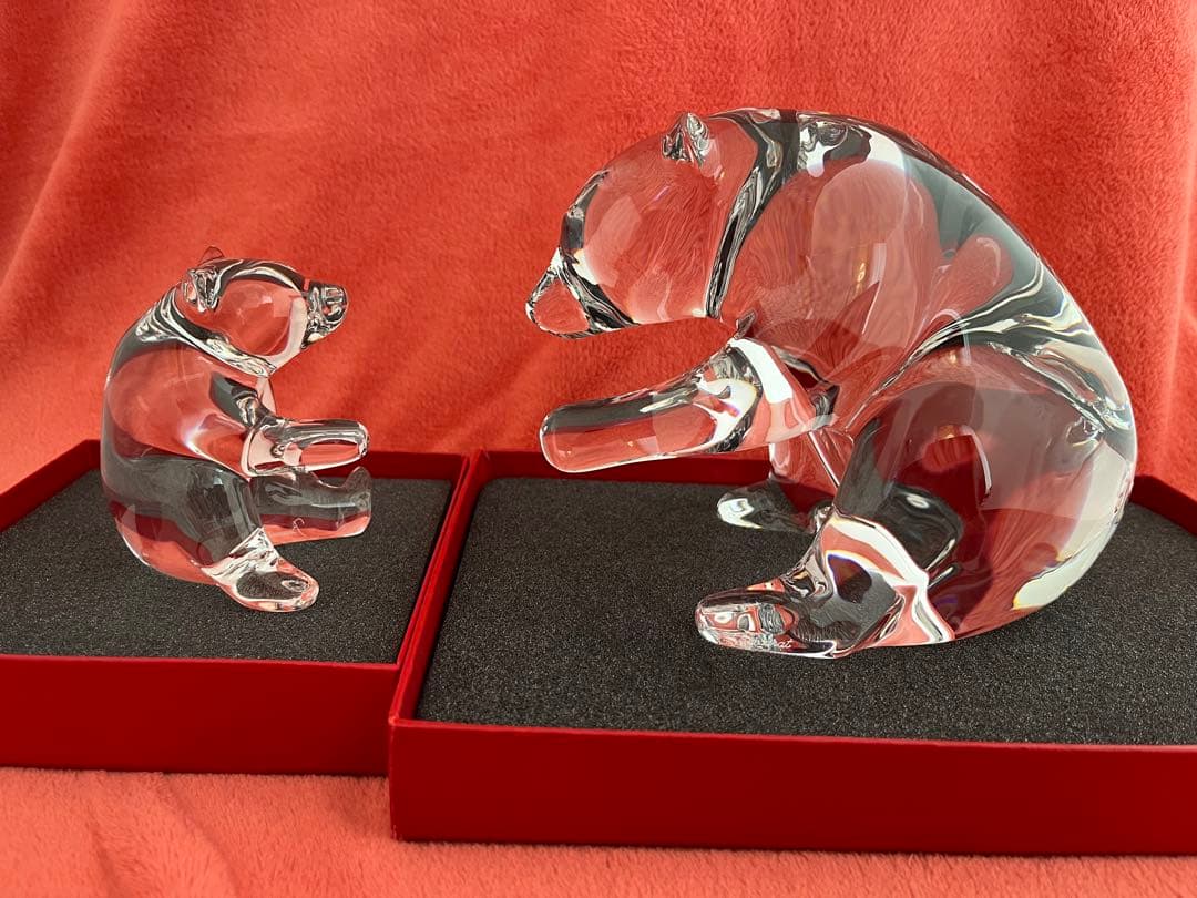 ❤️彫刻家作品❤️BACCARAT LOET クマ親子 動物 フィギュリン - メルカリ
