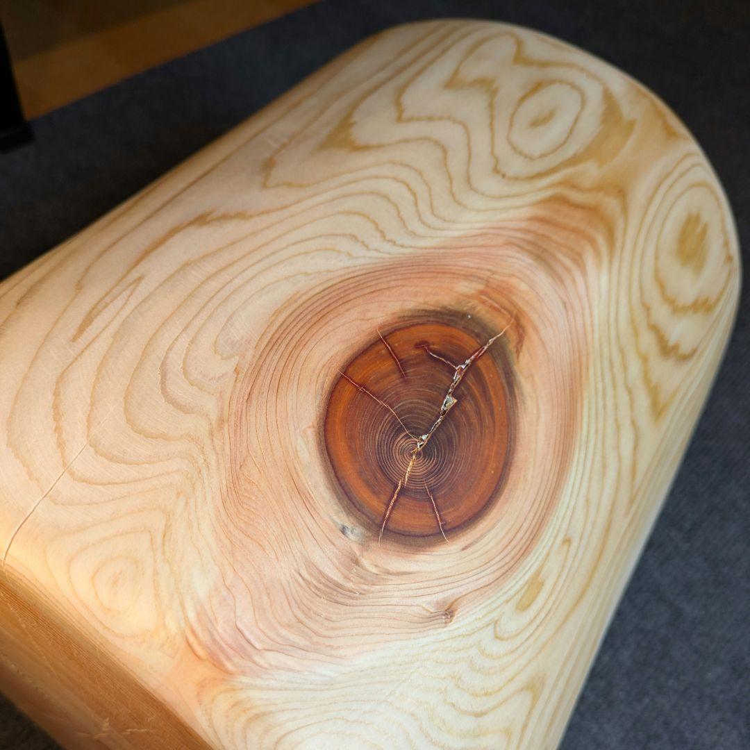 リ　檜　丸太　椅子　スツール　テーブル　高さ約30㎝