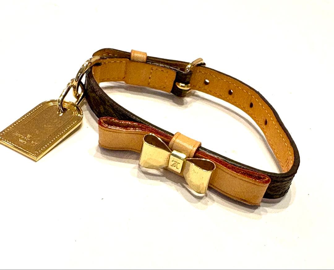 ヴィトン☆首輪　リボン　ドッグチョーカー　モノグラム コリエ・バクスター　XS ヴィトン☆首輪 リボン ドッグチョーカー モノグラム コリエ