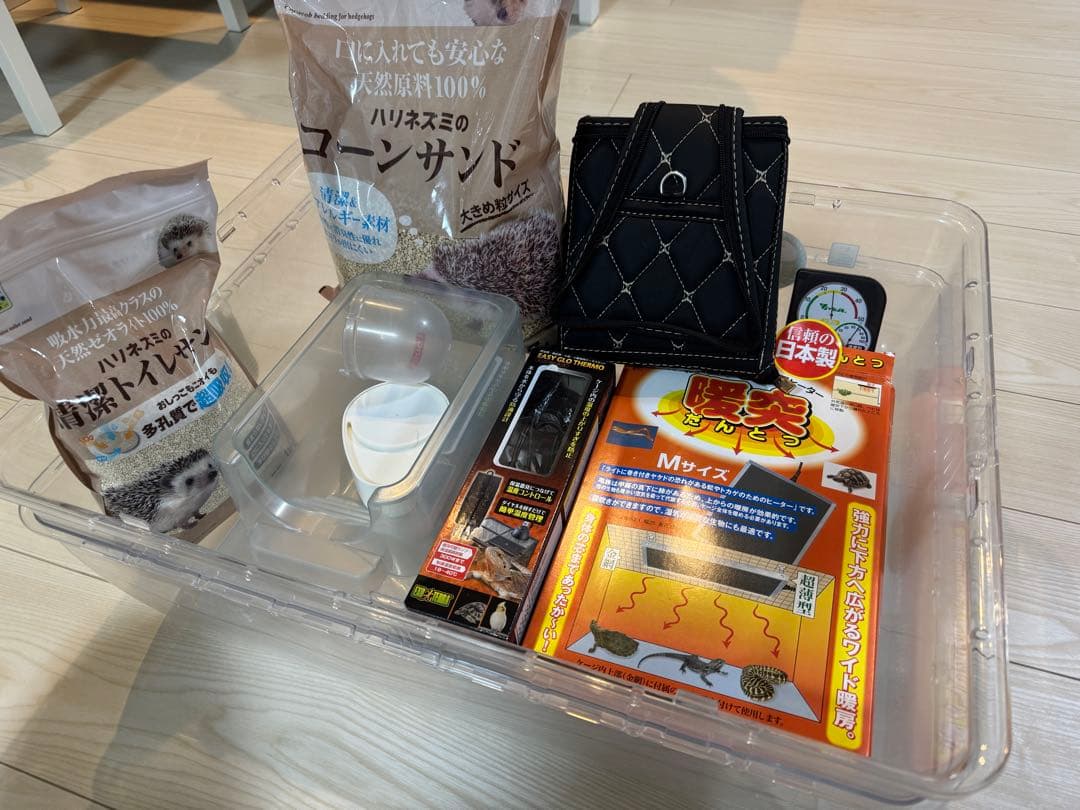 ハリネズミ用ケージ ヒーター、サーモ他セット