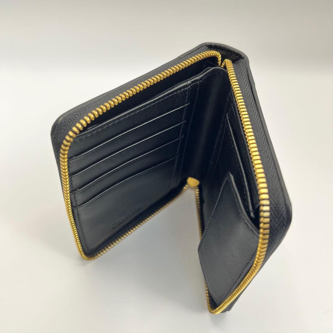 新品未使用★CK 二つ折り財布 カルバンクライン ブラック 箱付 レザー
