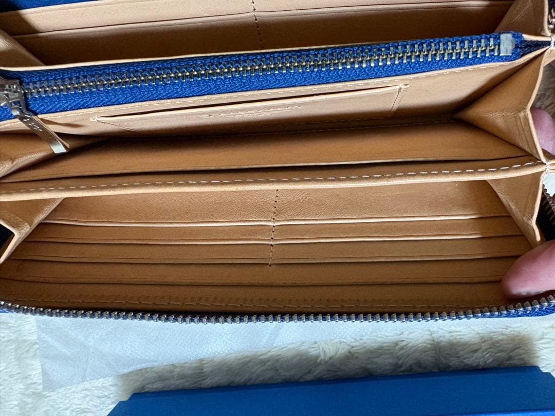 BAGGY PORT KOI 藍染レザー 長財布 ペイズリー柄 本革