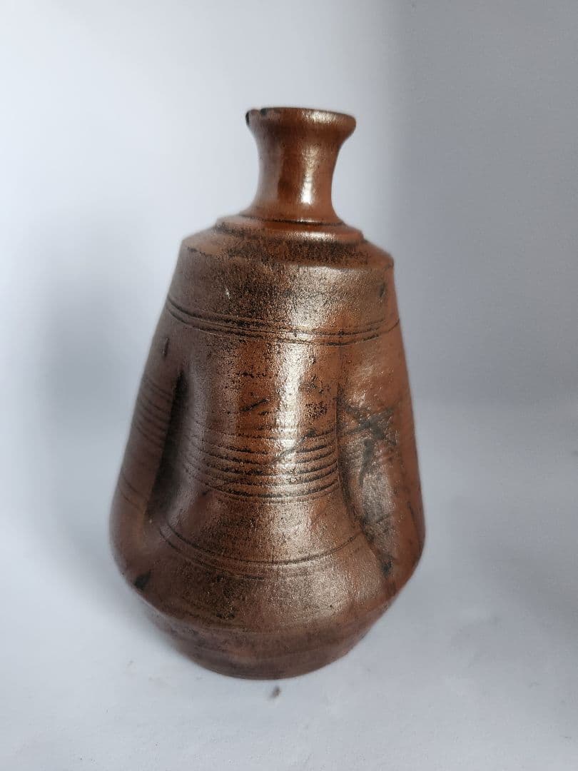 古備前　人形 徳利　第13代 木村長十郎 友敬 貫一(拓本)　室町末期