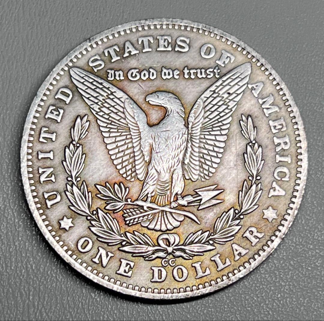 1881年 アメリカ古銭 イーグル 大型銀貨 1ドル コイン モルガン 髑髏