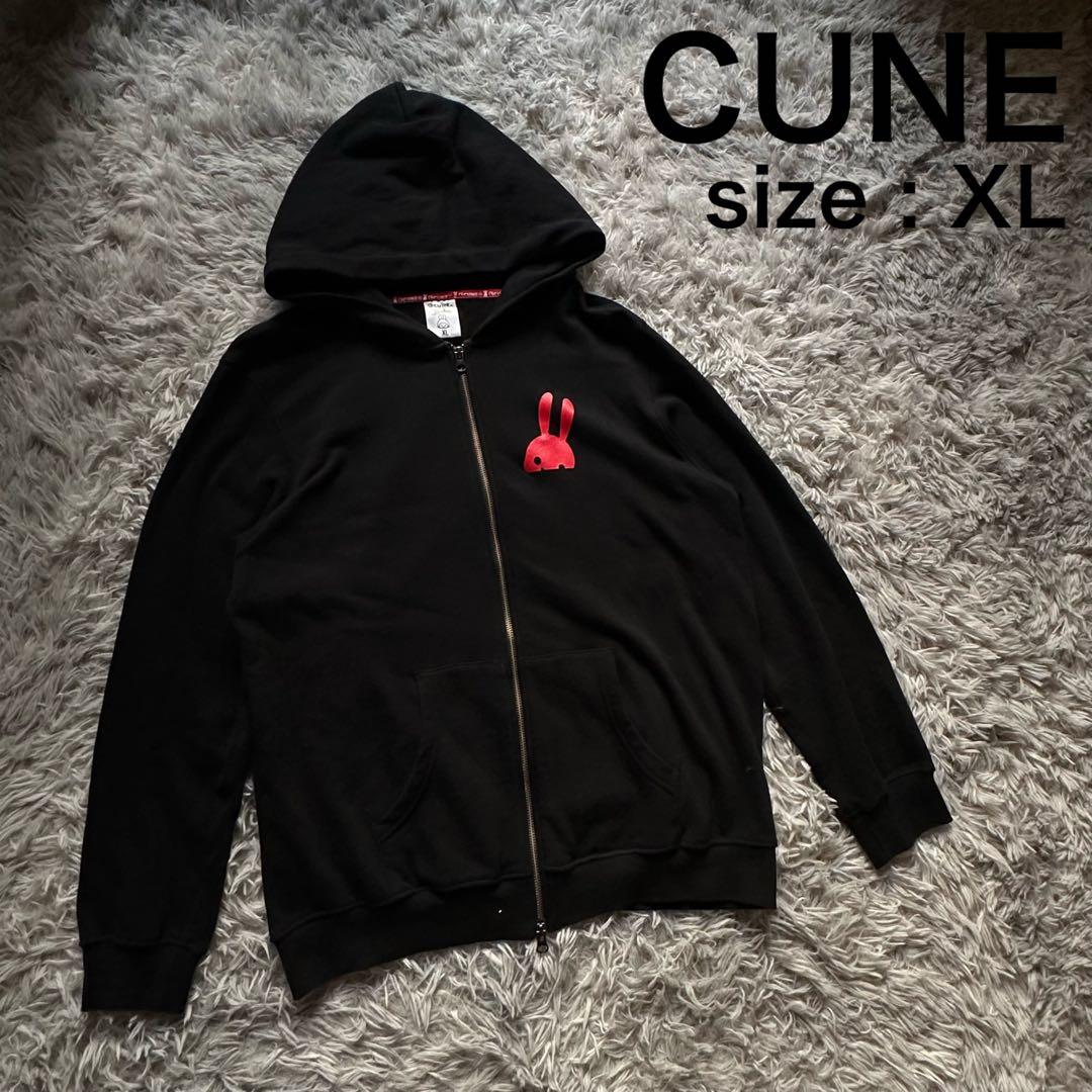 専用 CUNE キューン ジップパーカー ブラック XL
