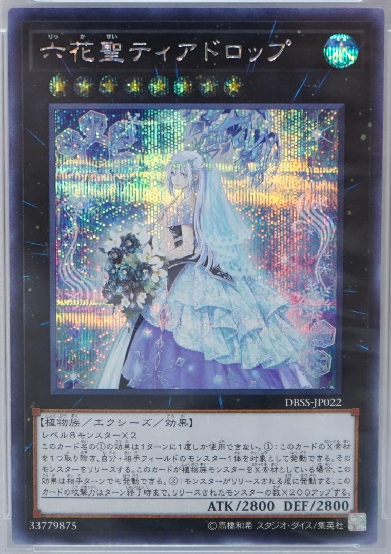 遊戯王 PSA10 完美品 シークレット 六花聖ティアドロップ 鑑定品 DBSS