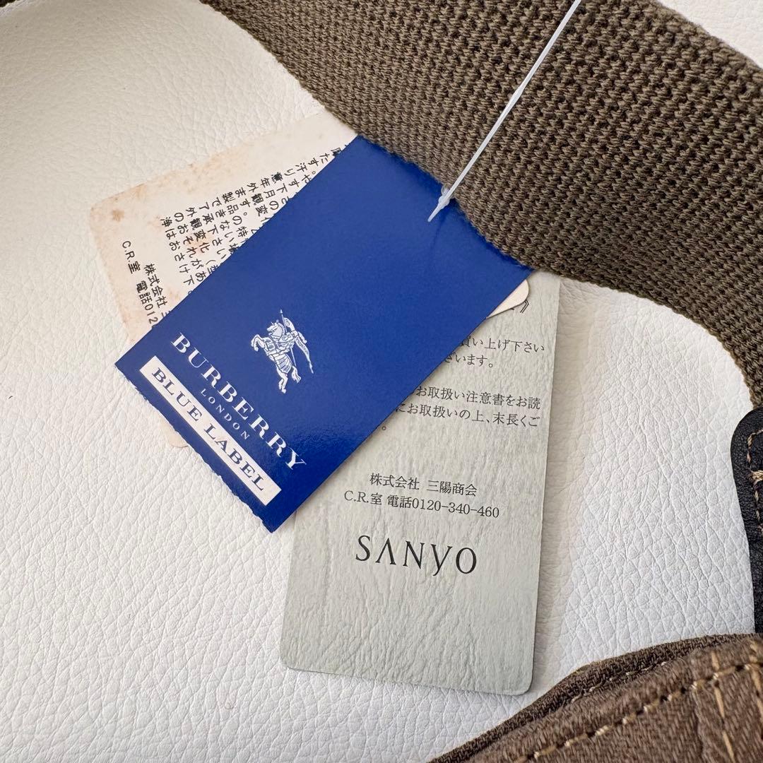 Y2K バーバリーブルーレーベル ワンショルダーバッグ キャンバス レザー 刺繍
