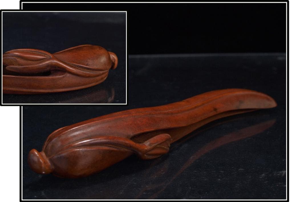 中国清時代の木製彫刻 激安骨董品 古美術 DE1513D2-2