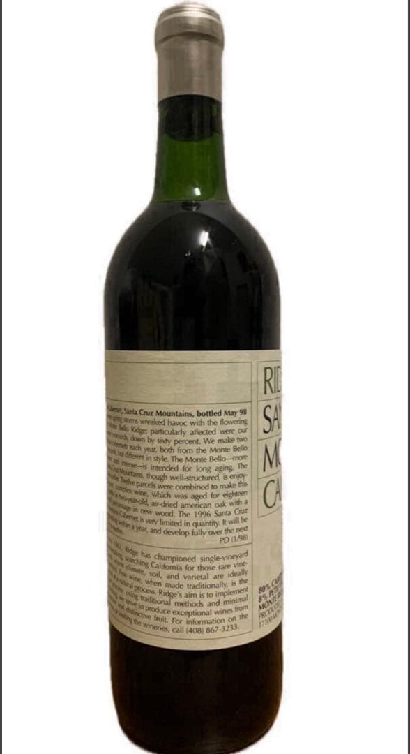 リッジ 1996 サンタクルーズ マウンテンズ カベルネ ヴィンテージ