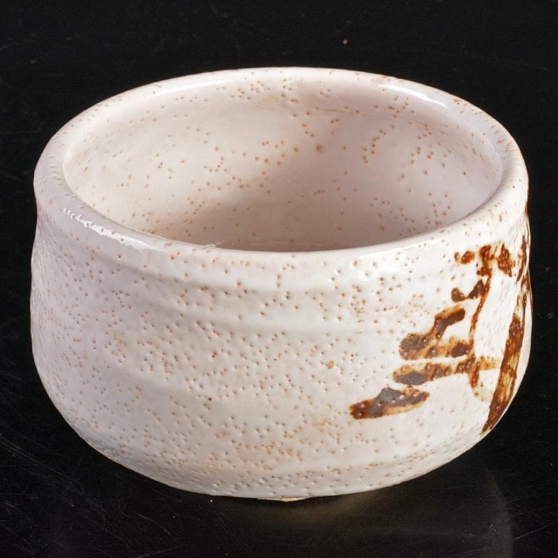 人間国宝 荒川豊蔵作 志野焼 絵志野 茶碗 仕覆付 共箱二