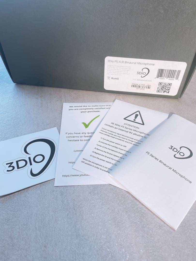 【美品】正規品 3DIO Free Space FS XLR バイノーラルマイク