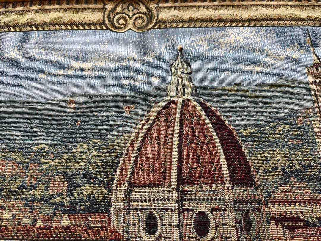 【大判】刺繍絵画 フィレンツェ 大聖堂 風景画 額縁付き インテリア アート