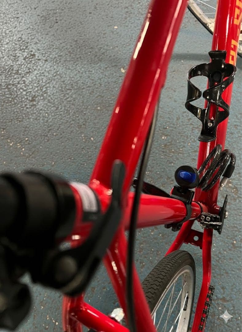 レッド クロスバイク アルミフレーム