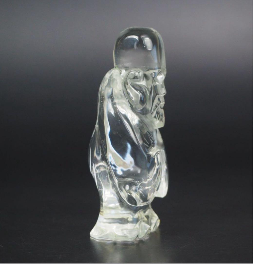 送料無料　透明感よい天然水晶　寿老人　高　7.5ｃｍ　重96ｇ　本物保証