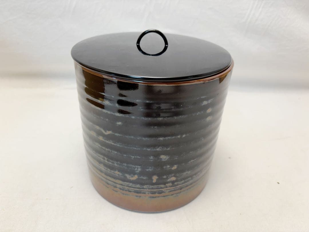 未使用 茶道具 加藤 陶芳作 古瀬戸 一重口 水指 陶印 共