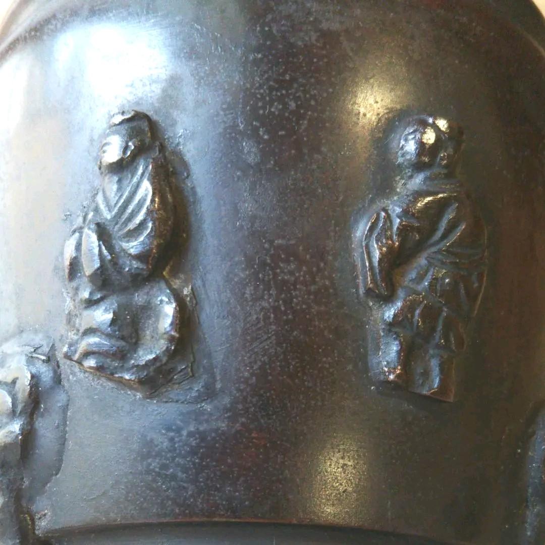 香炉 銅製 一角獣耳 鶴彫り I105336055 - 工芸品オンライン で 販売