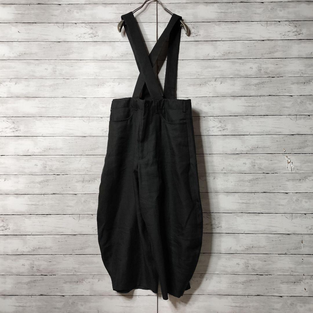 BLACKコムデギャルソン 吊りズボン サロペット ベロア 紫黒 サムエル