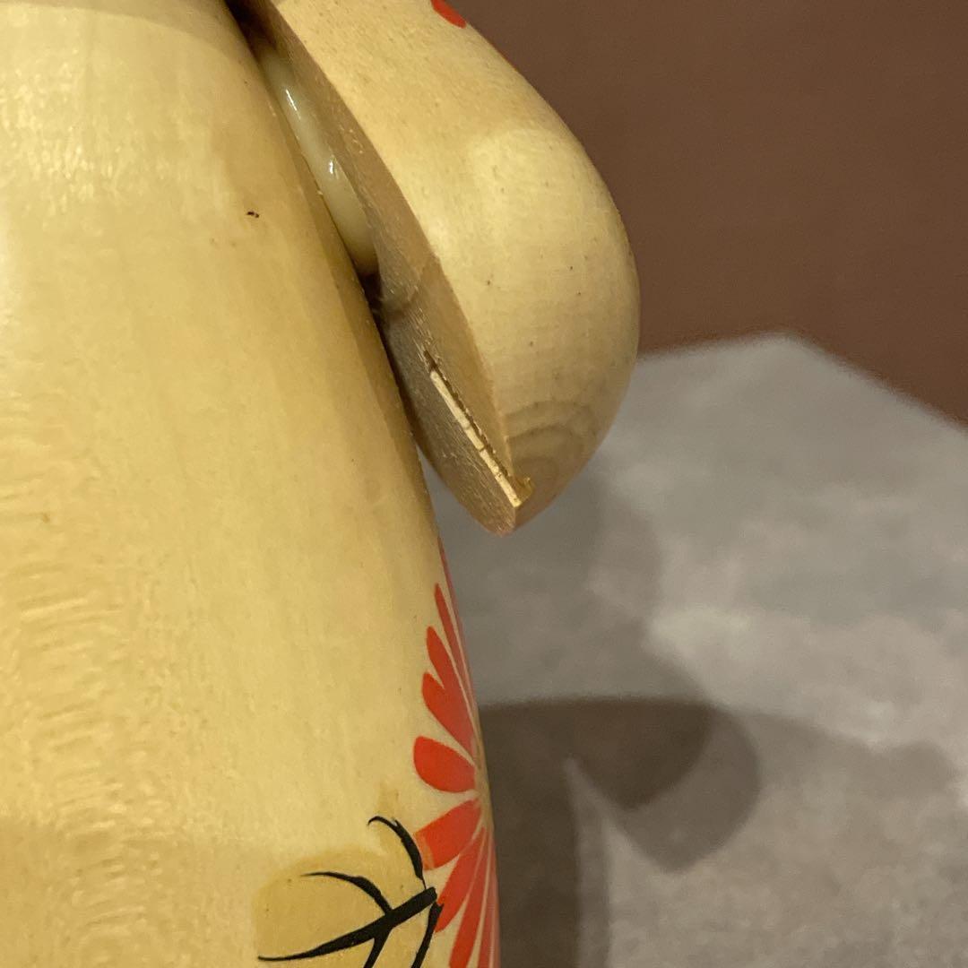 こけし 2体セット 宮下はじめ 作 菊童子 おとめ菊 大きめ 昭和 札 箱 あり