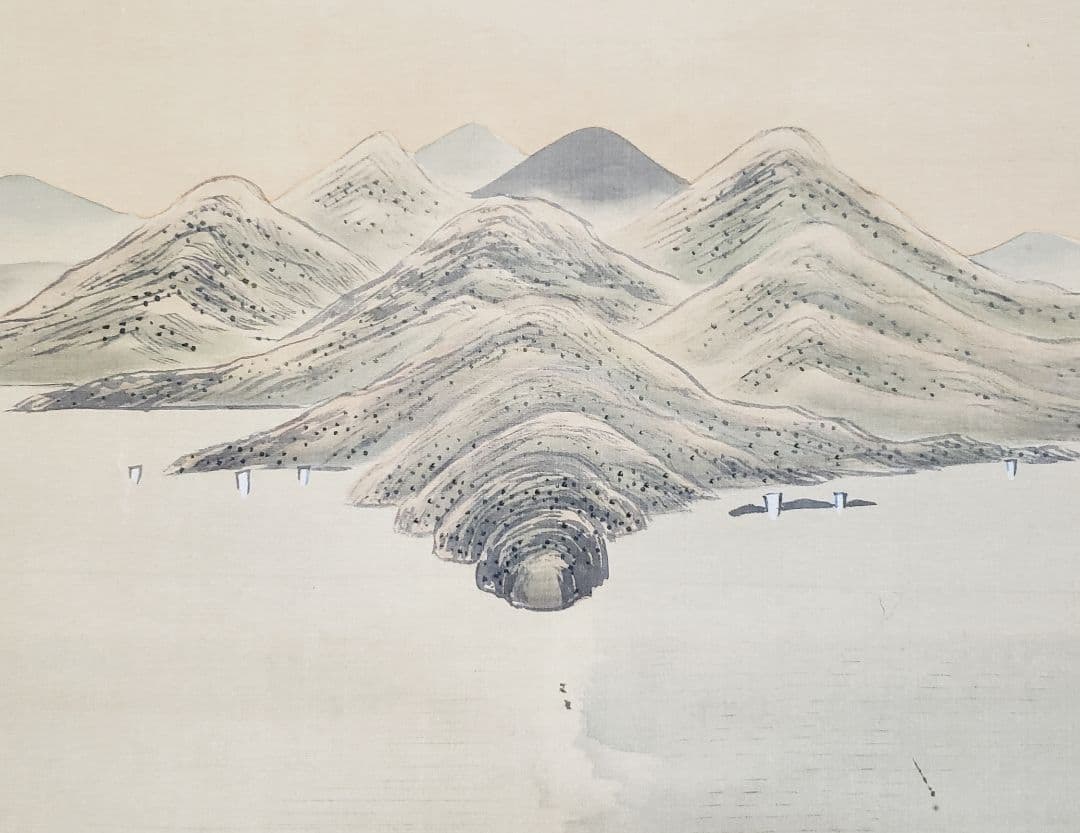 大鳴門真景図】高原雅洲 975 渦潮 掛け軸 肉筆