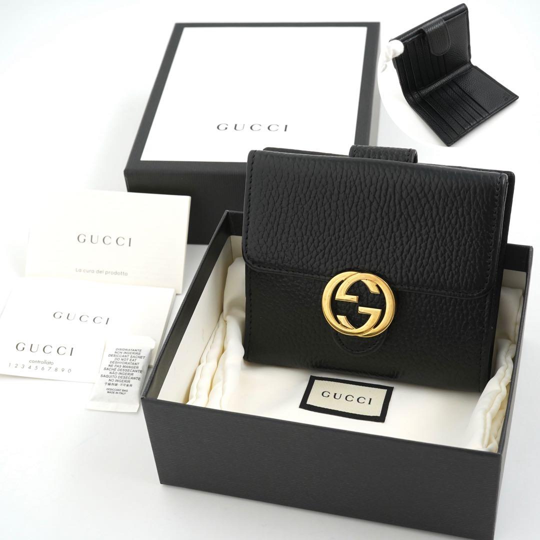 ✨未使用展示品・箱付き✨ GUCCI ミニ財布 インターロッキング GGロゴ