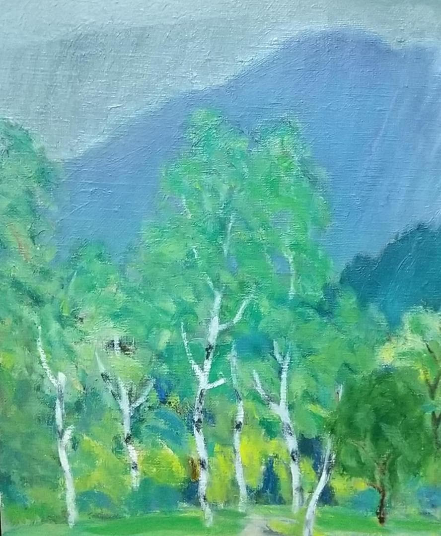 「軽井沢雨」F6　絵画 油絵 油彩画 風景画 アート