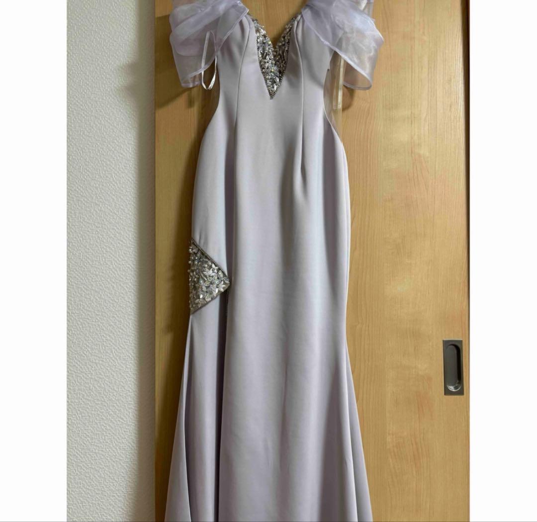 ラベンダー オフショルダードレス Mサイズ