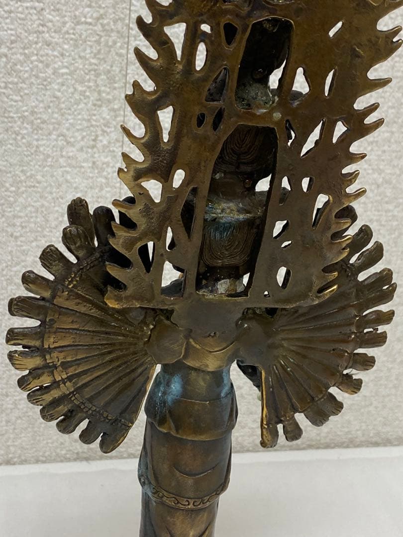 3-2331 十一面千手千眼観世音菩薩 黄銅 病気平癒 災難除け